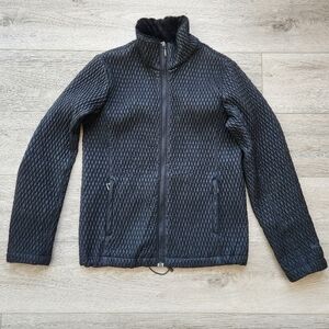 Columbia Xco Black Diamond Quilted Jacket Womens Medium Full Zip Faux Fur